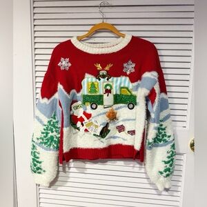 Major  Label  Group Festive Red Christmas Sweater Size Medium